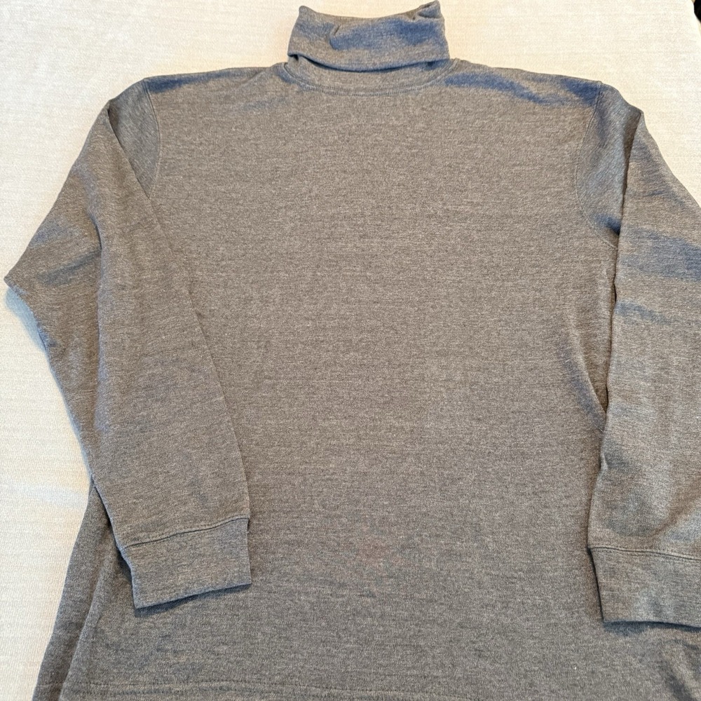 Architect Mens M Turtleneck Shirt Charcoal Gray Cotton Blend Long Sleeve